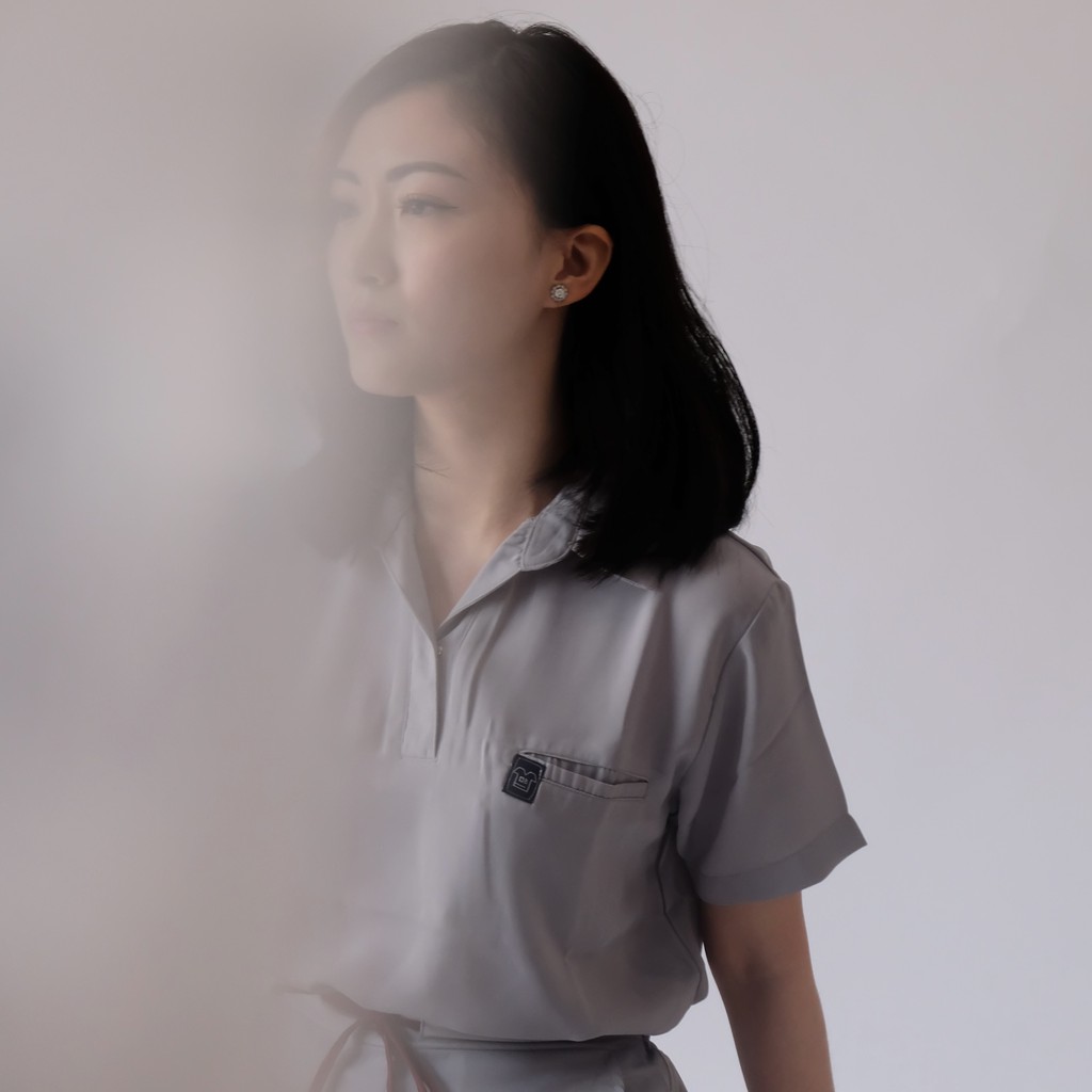 Baju Jaga POLO SS - GREY Scrubs Theatre Blues First Line Lengan Pendek