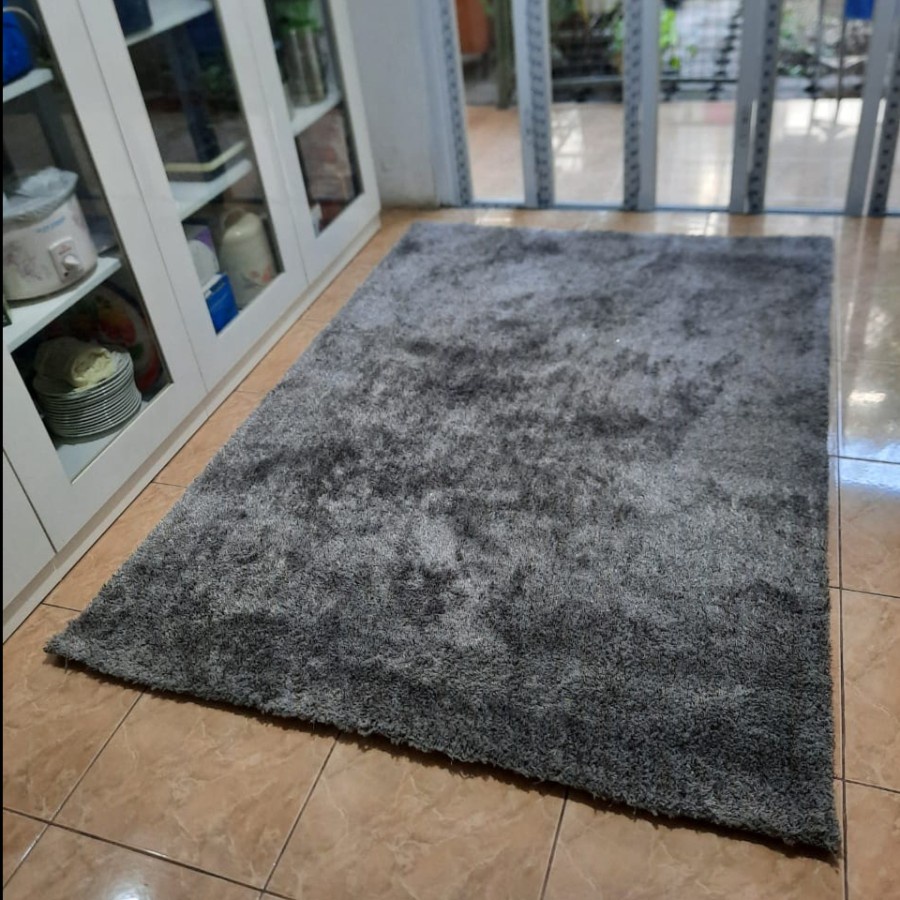Karpet Shaggy Alice Silk Elastic Rug 140x200 Light Grey-1