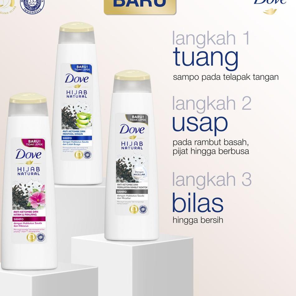 ✫ Dove Shampoo Anti Ketombe Dan Gatal Menthol Habbatussauda & Aloe Vera 135Ml ♜