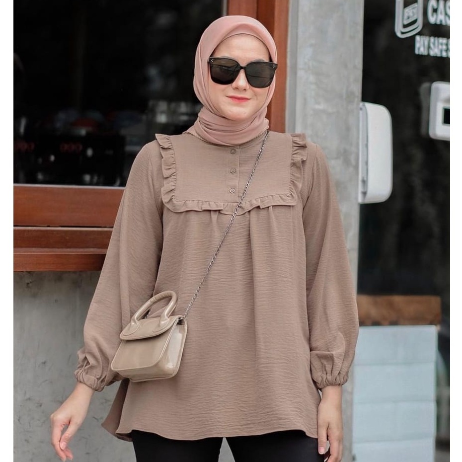 FRISILLA BLOUSE - FLOTTILICIOUS / ATASAN MURAH / BLOUSE MURAH / BLOUSE CRINKLE