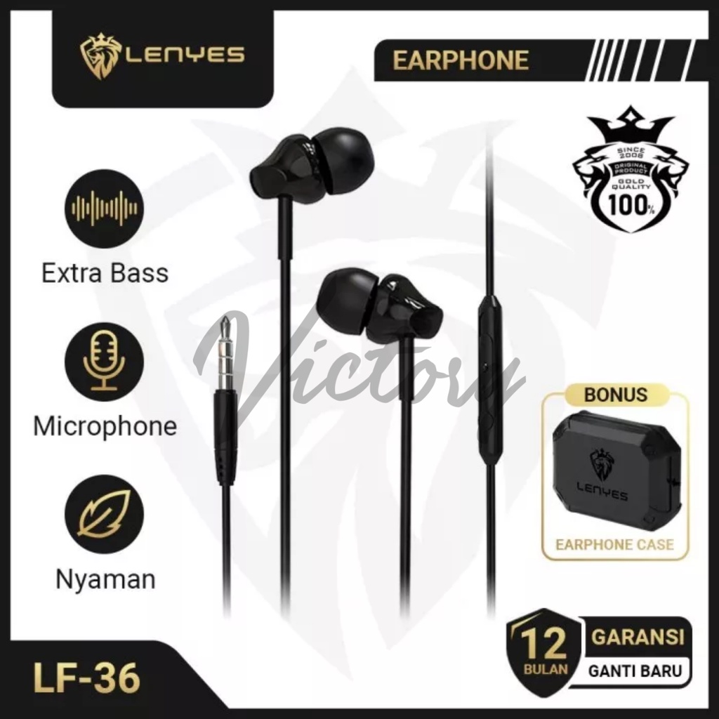 VICTORY2020 Headset Stereo LENYES LF36 Hifi Extra Bass with Handsfree Microphone