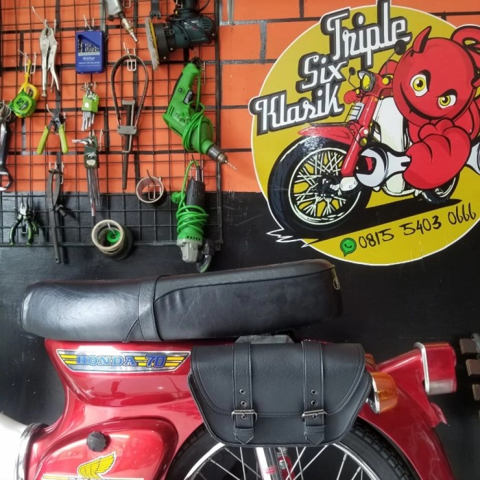 Tas Samping Sidebag Side Bag Motor Klasik Custom Honda C70 Streetcub Termurah