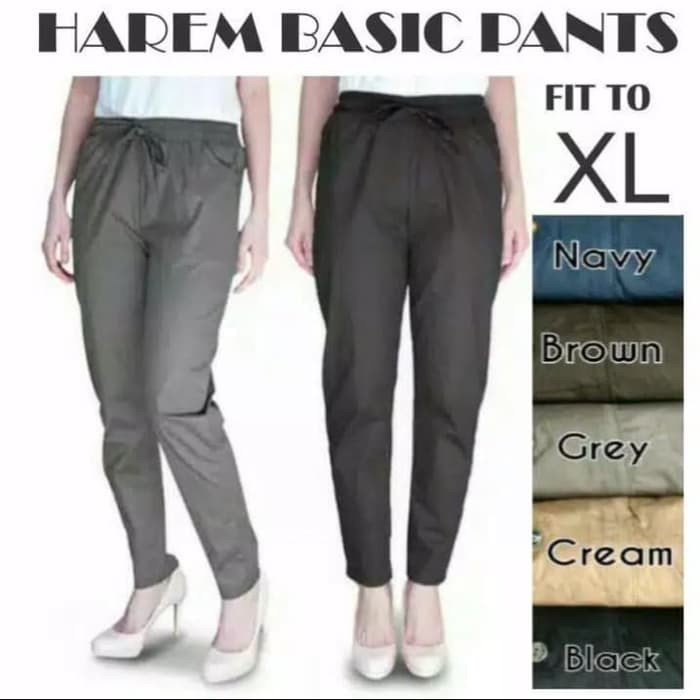 Harem Pants || Celana Kerja Wanita Harem || Celana Panjang Wanita Katun Jumbo Dan Standart - basic regular pants