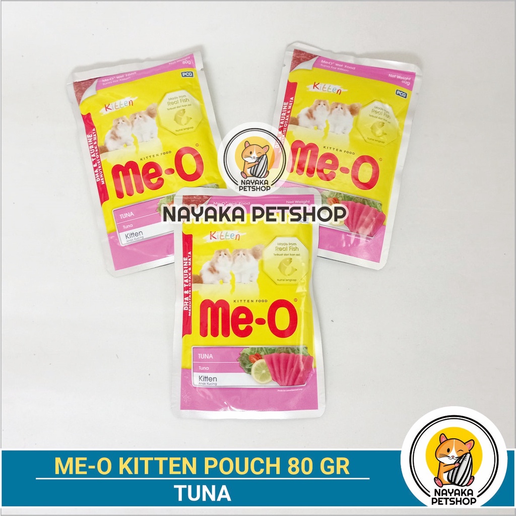 Meo Kitten Tuna Pouch 80 gr Pakan Kucing Basah Cat Kitten Anak Kucing Makanan Wet Food