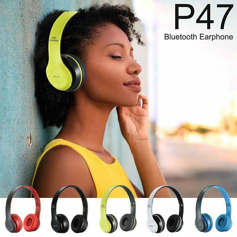 Headset Besar Bluetooth Headhphone Bando Blututh Tanpa Kabel Hendphone Bluetoot Full Bass Suara Mega Bass Nyaman Ada Bantalan P47 Tetta Shop