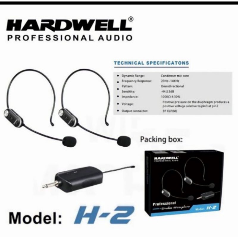 Mic wireless hardwell H-2 (2 mic headset)