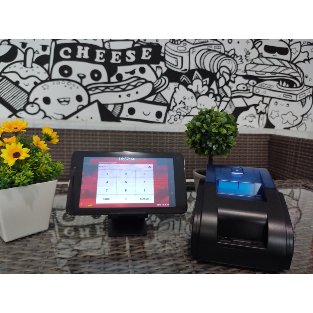 Paket Mesin Kasir Android POS Tablet/Tab 7 Inch 1/4 GB - TANPA LACI UANG : Tab, &amp; Printer Thermal 58mm - cocok untuk Restaurant, Resto, Cafe, Barber Shop, Vape Store, Retail