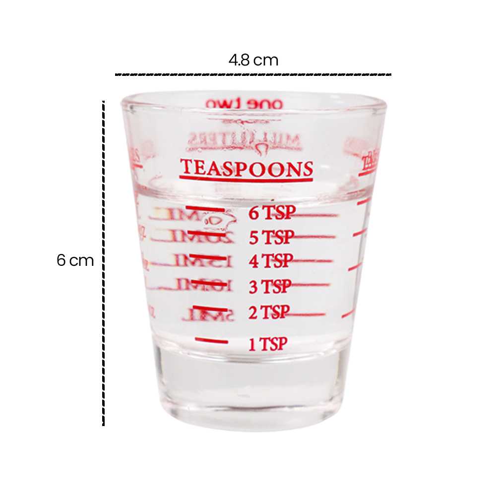 TD - DPR One Two Cups Gelas Takar Kopi Expresso Glass Coffee 30ml - MD19