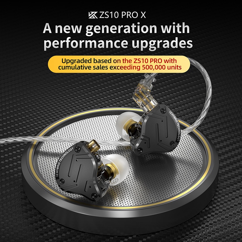 Kz ZS10 Pro X Earphone In Ear HiFi Bass Dengan Kabel Untuk AS16 Pro ESX AZ10