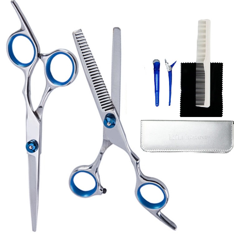 Peralatan Set Gunting Rambut Salon Profesional - Gunting Potong Rambut Pangkas Salon Profesional Stainless Steel Alat Cukur Pangkas Rambut Profesional