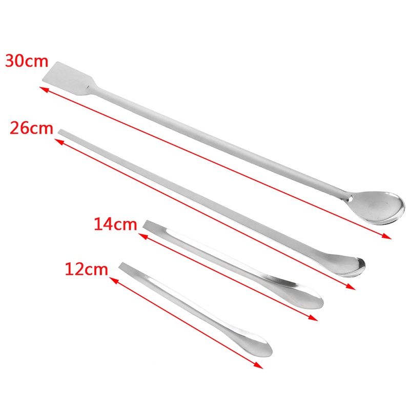 &lt; E2id &amp; &gt; Sendok Spatula Mikro Bahan Stainless Steel Untuk Lab / Dapur