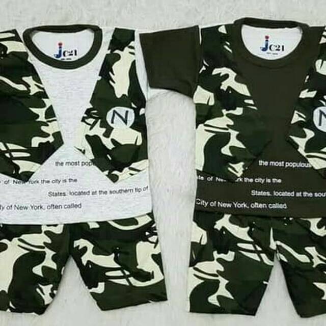 Setelan Anak Bayi Tuxedo Rompi Tentara ABRI Army