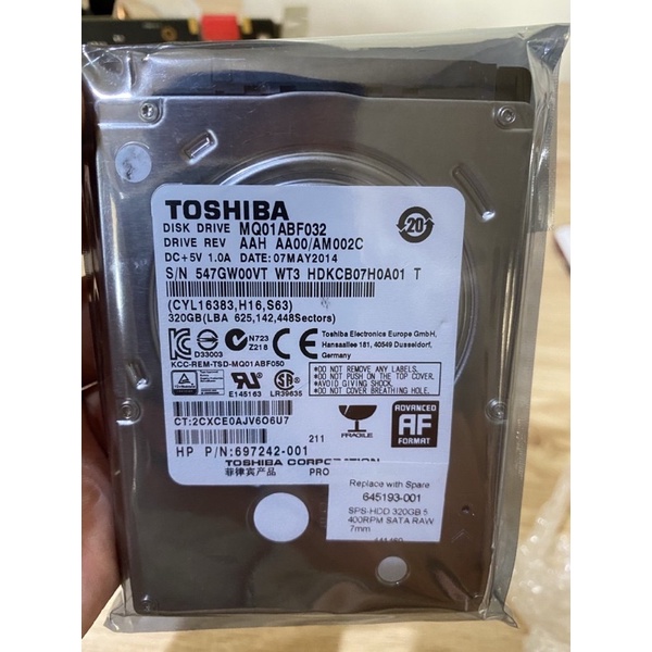 HARDISK TOSHIBA 320GB 2.5