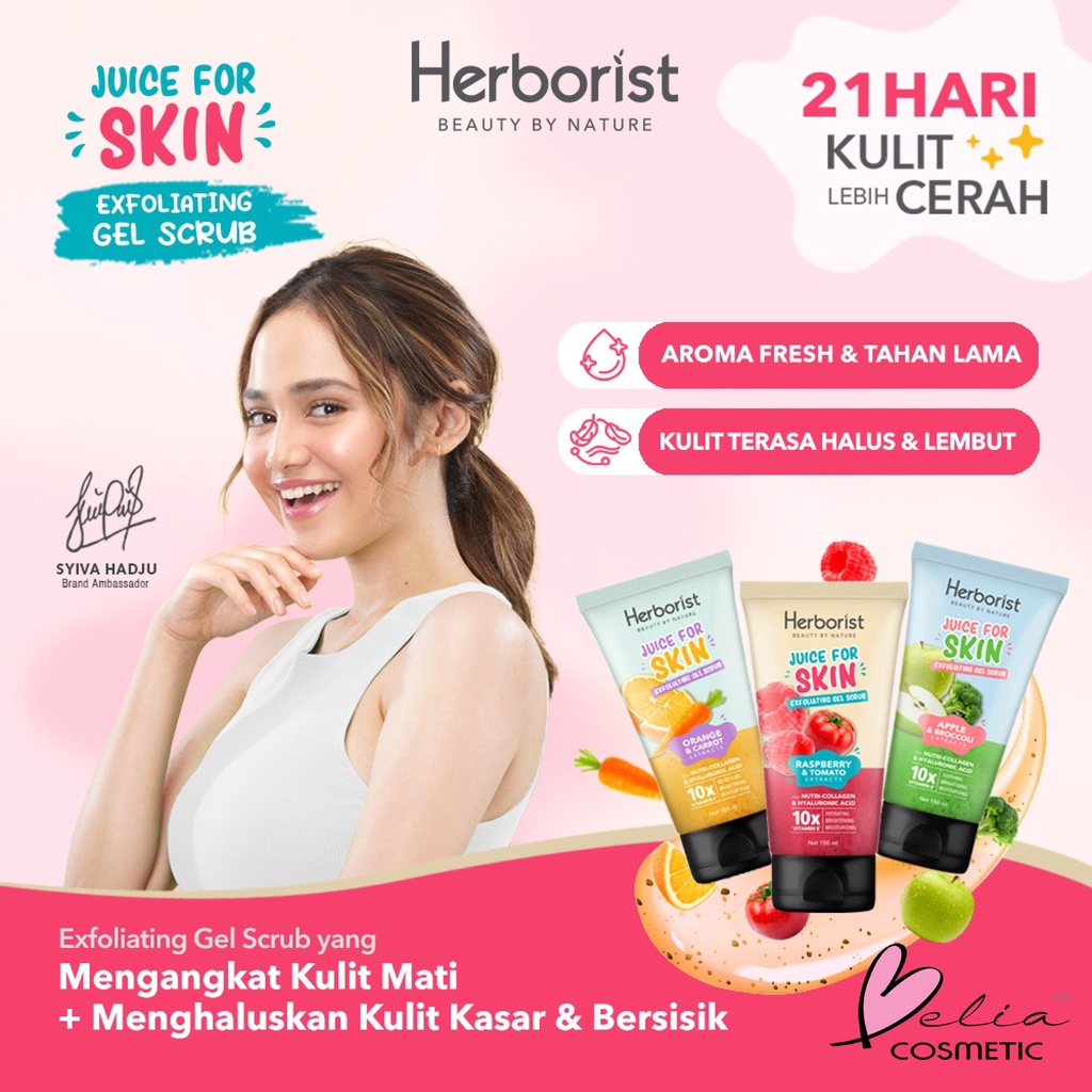 ❤ BELIA ❤ Herborist Juice For Skin Body Serum | Face Scrub | Exfoliating Gel Scrub | BPOM