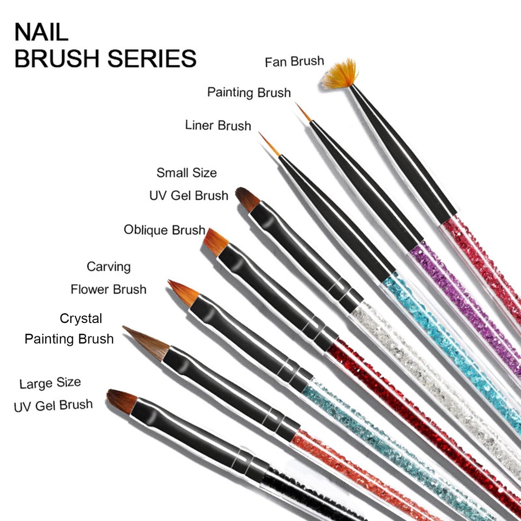 Preva Set Brush Pen Liner Akrilik Transparan Alat Ukir Dotting Nail Art