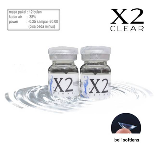 [ MINUS 10.50 - 20.00 ] X2 CLEAR TAHUNAN 14MM ( 2BTL= SEPASANG  )
