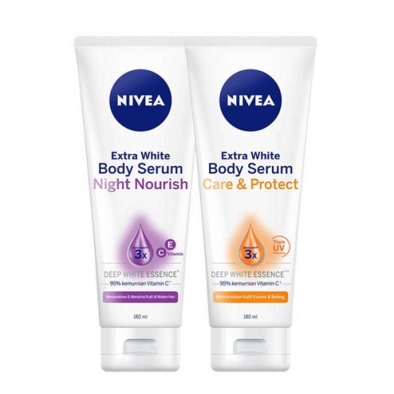 (PROMO) NIVEA PAKET COMBO HEMAT BODY SERUM - NIVEA BODY SERUM NIGHT NOURISH 180ml + NIVEA BODY SERUM CARE &amp; PROTECT 180ml