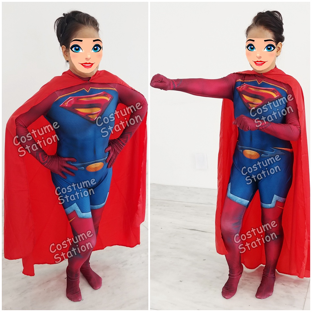 Kostum Supergirl / Costume Superwoman Superhero Justice League wanita dewasa