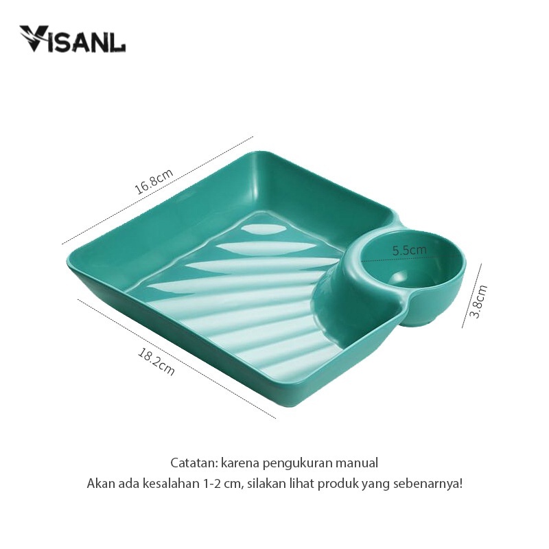 Piring Makan Saji Gorengan Square Segi Piring Piring Makan Kue Roti Snack BPA Free