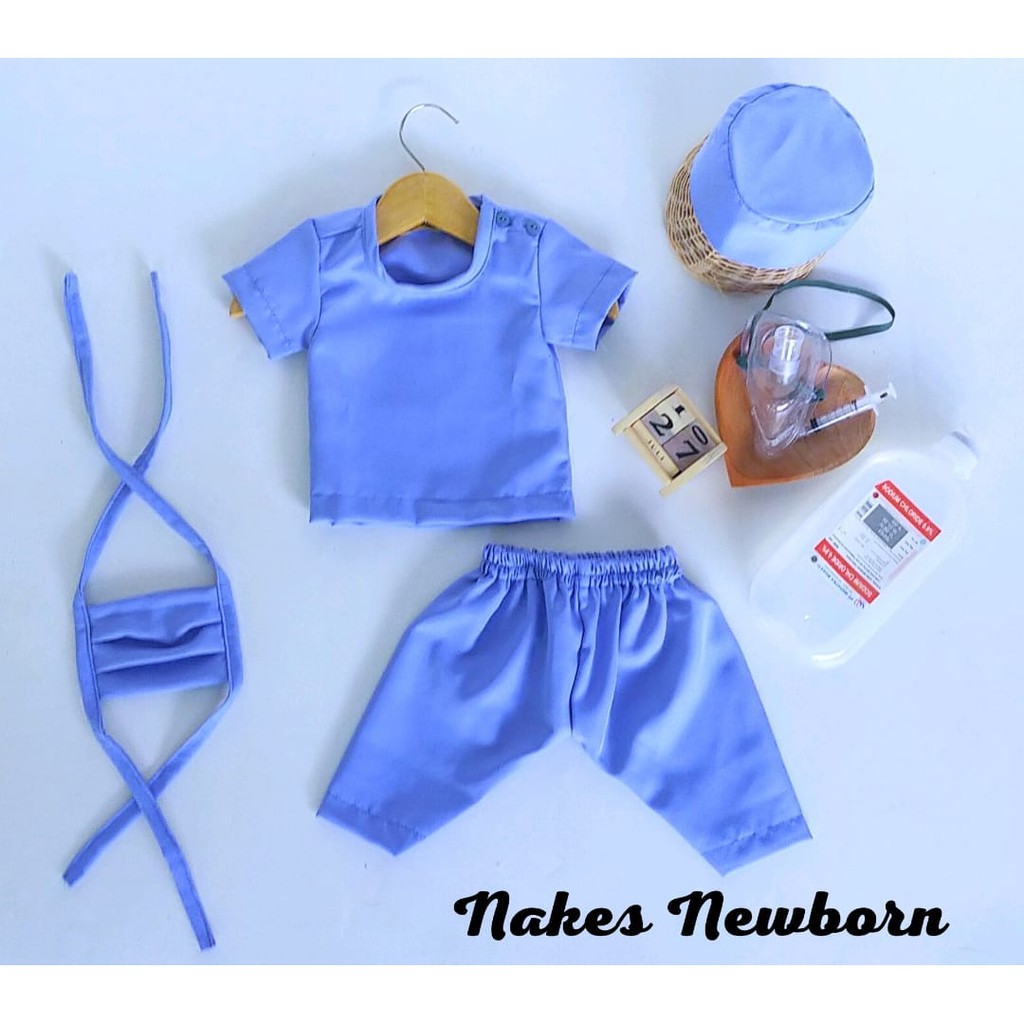 KOSTUM NAKES NEWBORN ANAK/BAJU BAYI/KOSTUM BAYI PHOTOSHOOT