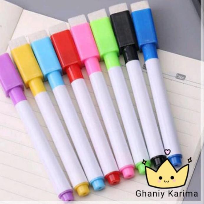 

✅Promo ⚡pesial❤ Ghaniy | 1 Set Isi 8 pcs Spidol Wipe Clean Mini + Penghapus Spidol Grosir Warna Alat Tulis Kantor Murah ATK produck terlaris