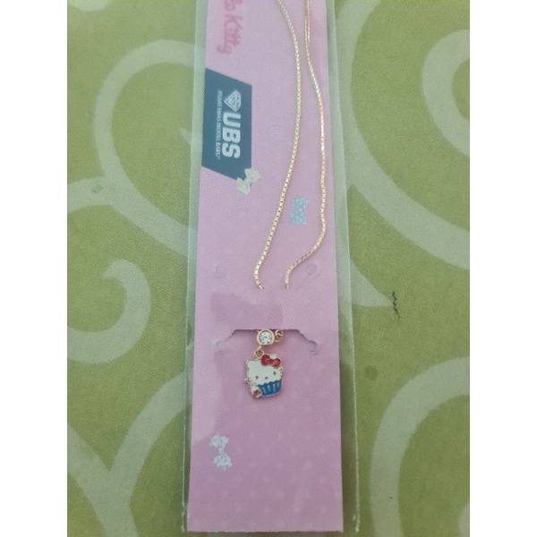 Kalung anak hello kitty cupcake biru kadar 420 UBS