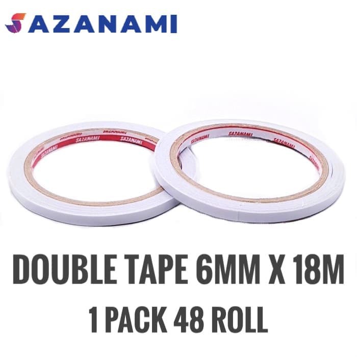 

gk DOUBLE TAPE 6MM x 18 METER DOUBLETAPE KERTAS ACRYLIC SAZANAMI 48ROLL