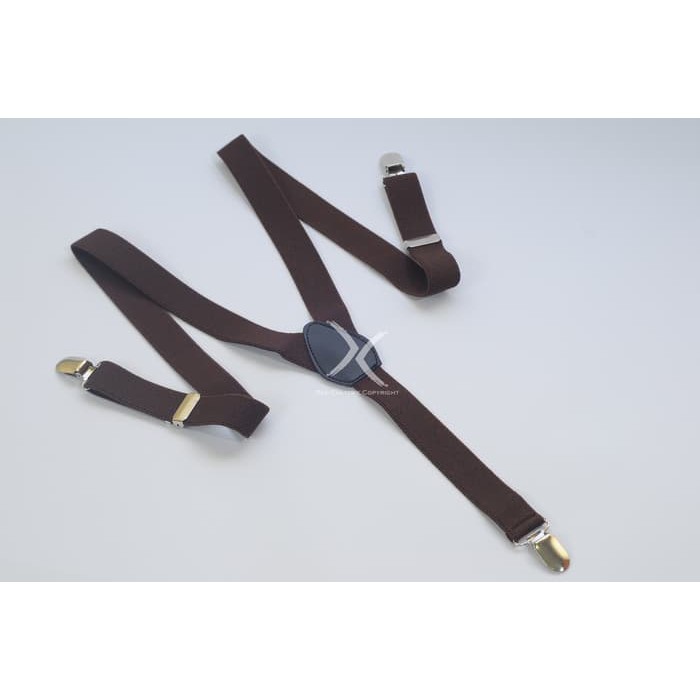 Suspender Anak dan Dewasa Pria Perempuan Coklat Tua