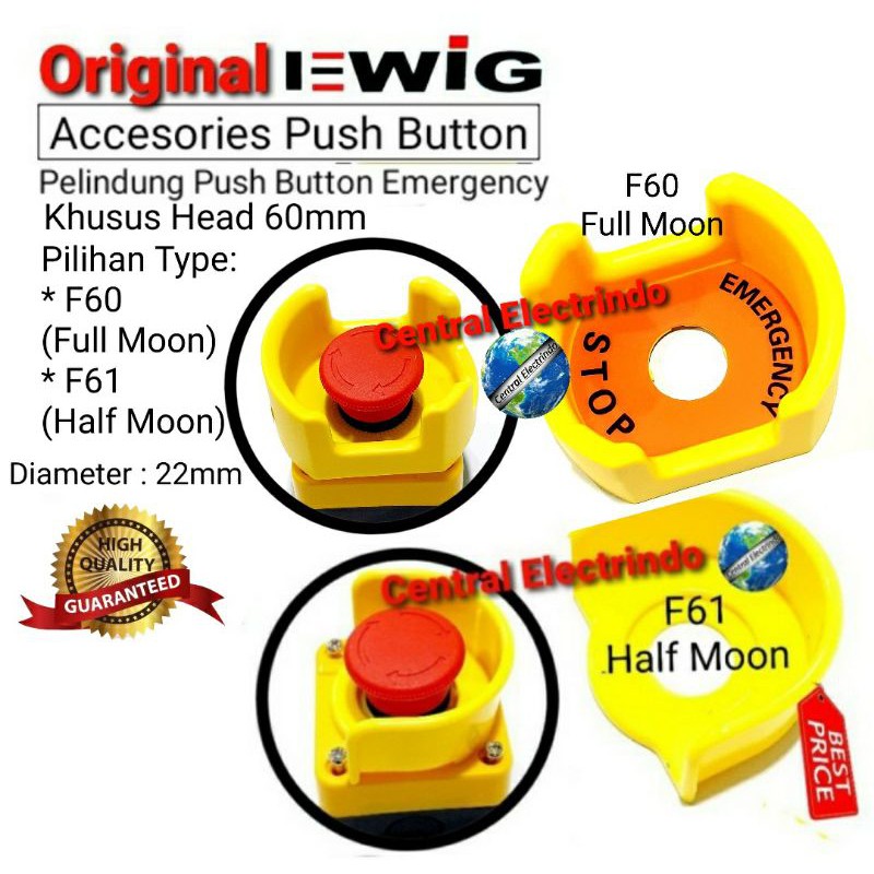 Pelindung Push Button Emergency Head 60mm EWIG F60(Full)/F61(Half)