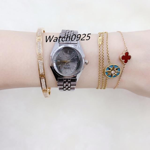 ✅COD [READY STOCK]  JAM TANGAN RANTAI ORIENT COUPLE 5WARNA READY FASHION RANTAI PRIA WANITA C11-Wanita-Hitam