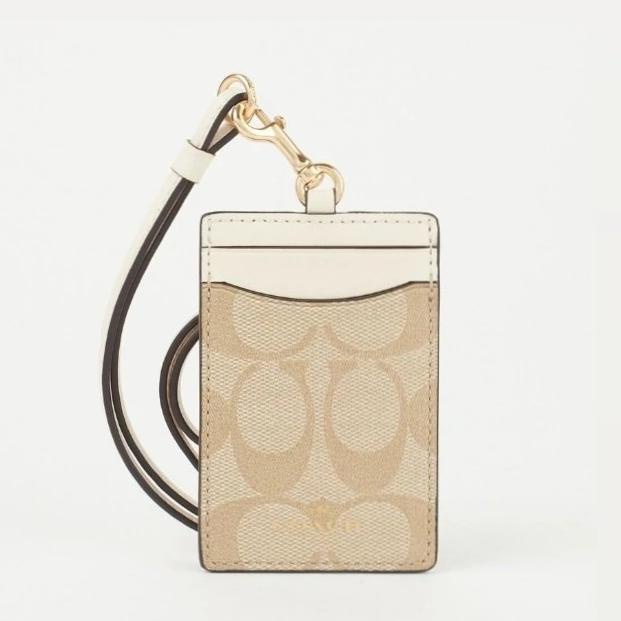 

COACH Id Lanyard In White Colorblock Signature Canvas 100% AUTHENTIC!