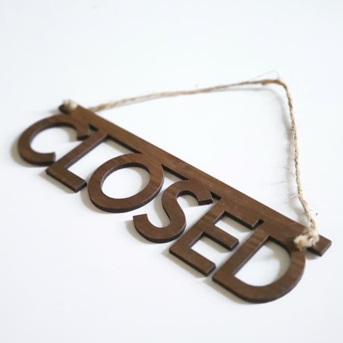 Gantungan Sign Cafe - OPEN CLOSED MINIMALIS - Laser Cut