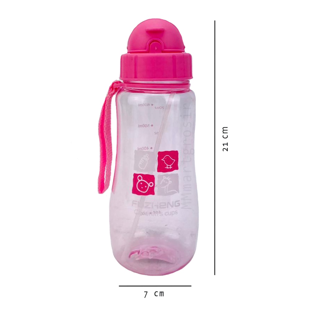 Fuzheng / Childern's Cups / Botol Minum Anak sedot/ Botol minum / Motif Pink / sc-1001 / 600ml