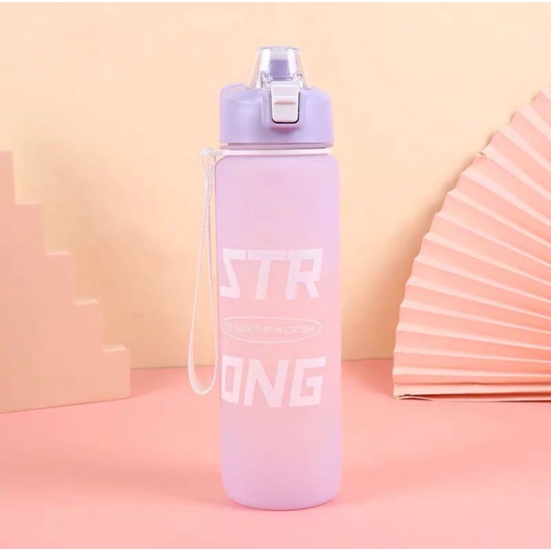 BOTOL MINUM 1000ML 1 LITER BOTOL MINUM KOREA VIRAL BOTOL MINUM MOTIVASI FREE STICKER 2D DAN 3D JRW0104