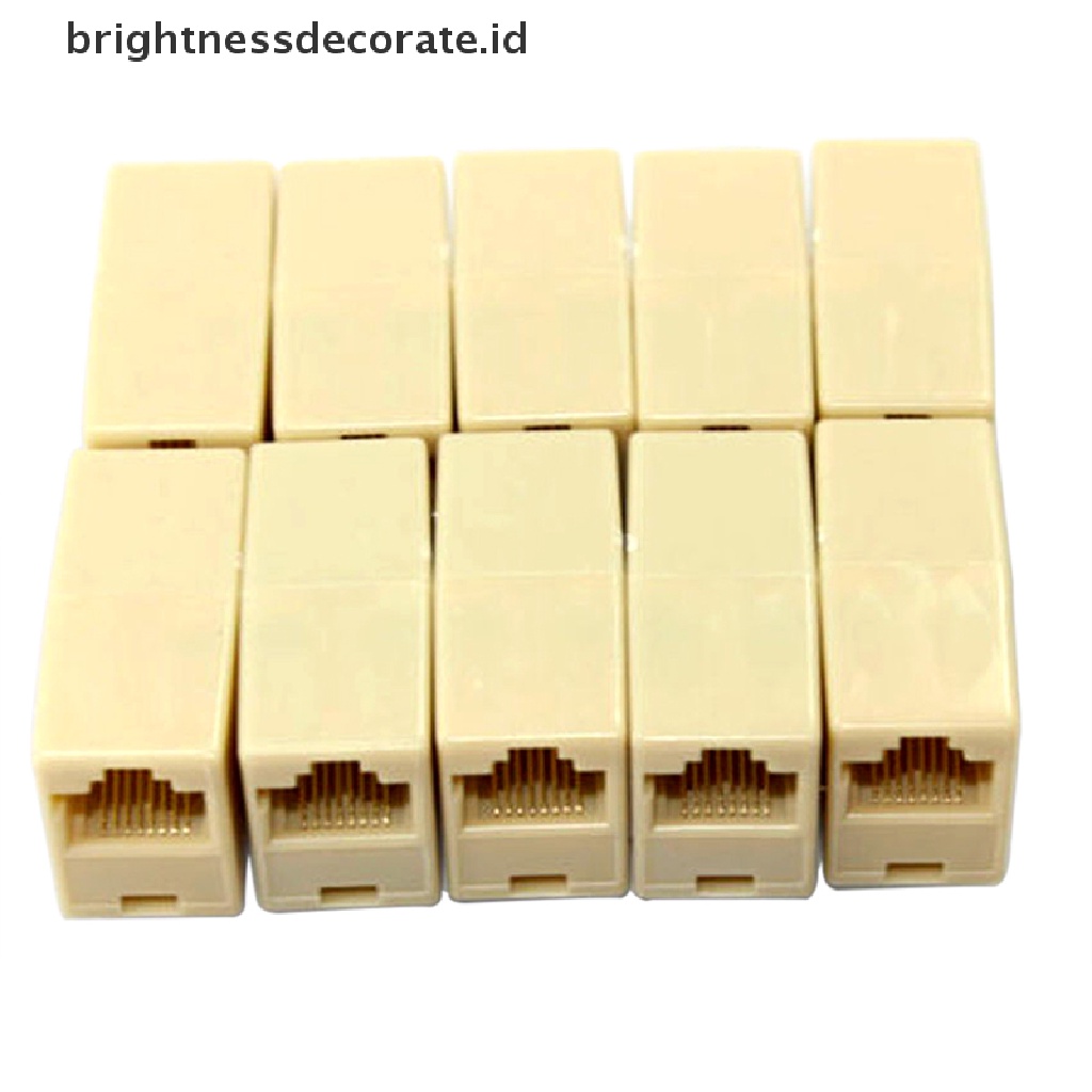 10pcs Konektor Kabel Jaringan Ethernet Lan Rj45 Female Ke Female