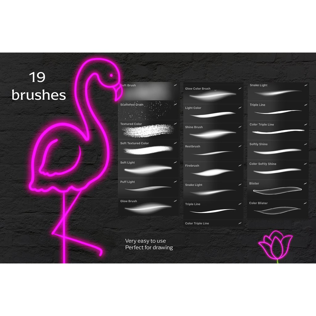 Procreate Brush - Neon Brush Set for Procreate