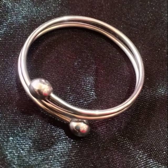 Gelang yin yang pentol model melingkar bahan monel anti setep