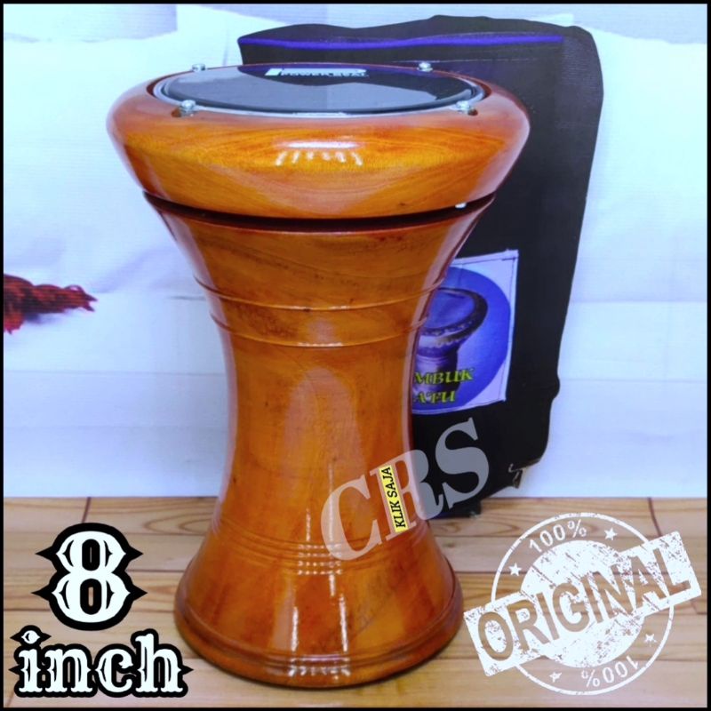 Jual Dumbuk Darbuka Kayu 8 inch Warna Kayu Power Beat Hitam Shopee