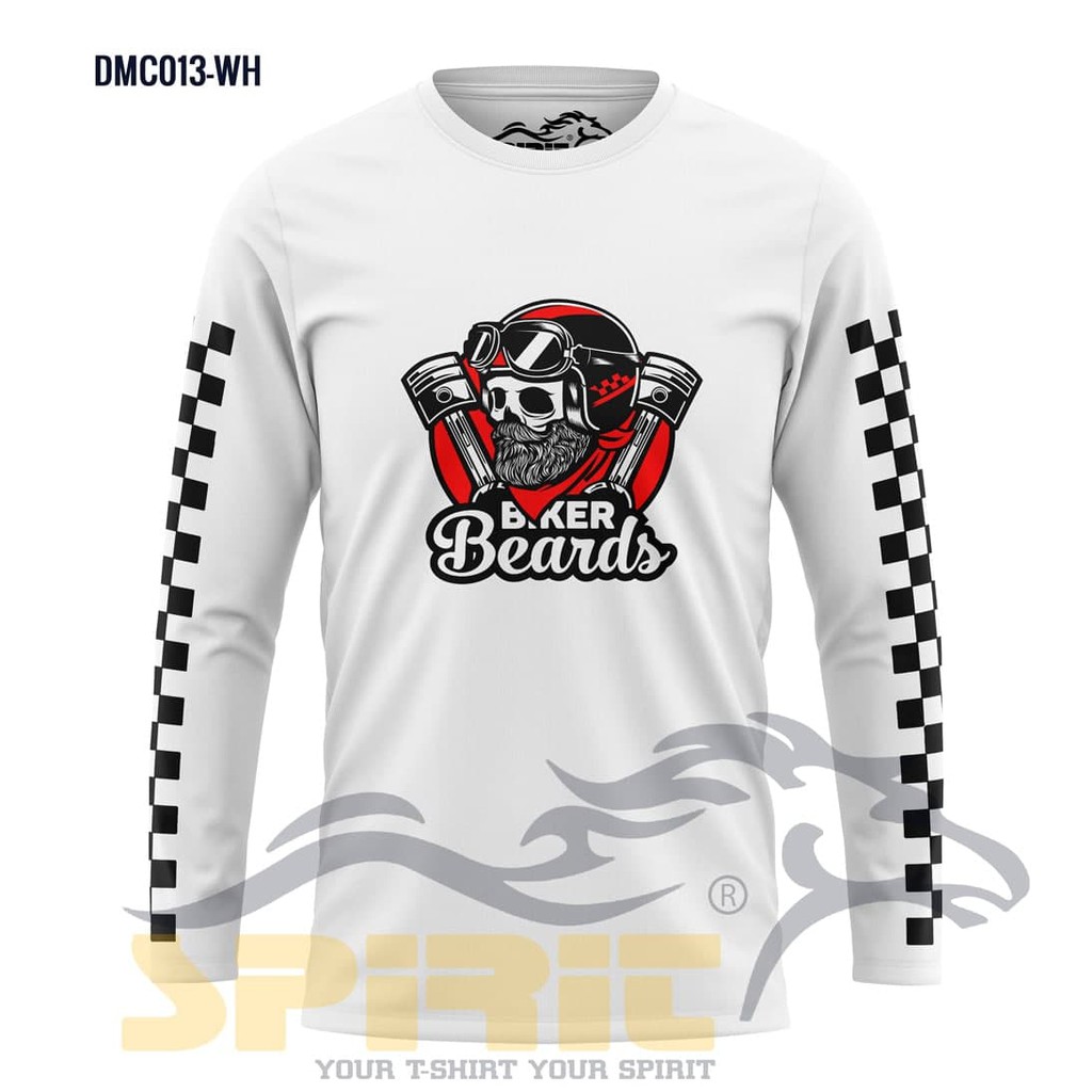 MOTOR CUSTOM T-shirt- BAJU KAOS BIKER MOTOR CUSTOM LENGAN PANJANG 100%Catton