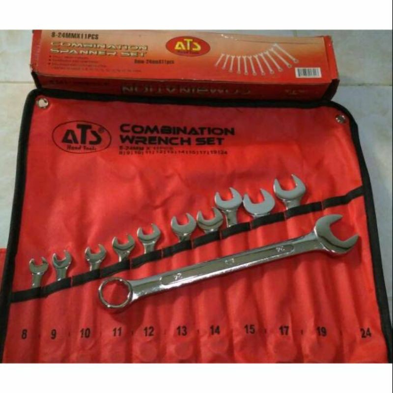 ATS Kunci Ring Pas Set 11 Pcs 8-24 mm Combination Wrench Ringpas