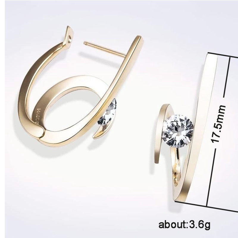 Anting Zircon Bentuk U Untuk Hadiah Anniversary Wanita