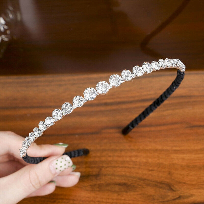 Korean Crystal Diamond Headband Woman Rhinestone Thin Hairband Wedding Hair Accessories