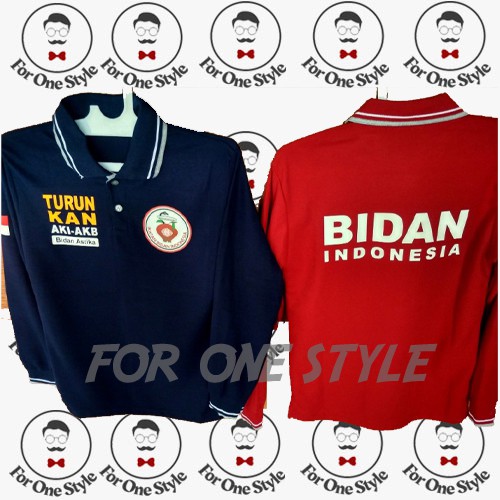 Kaos Bidan Polo Berkerah boleh Request Desain - POLOSHIRT PANJANG BIDAN - KAOS POLO PANJANG