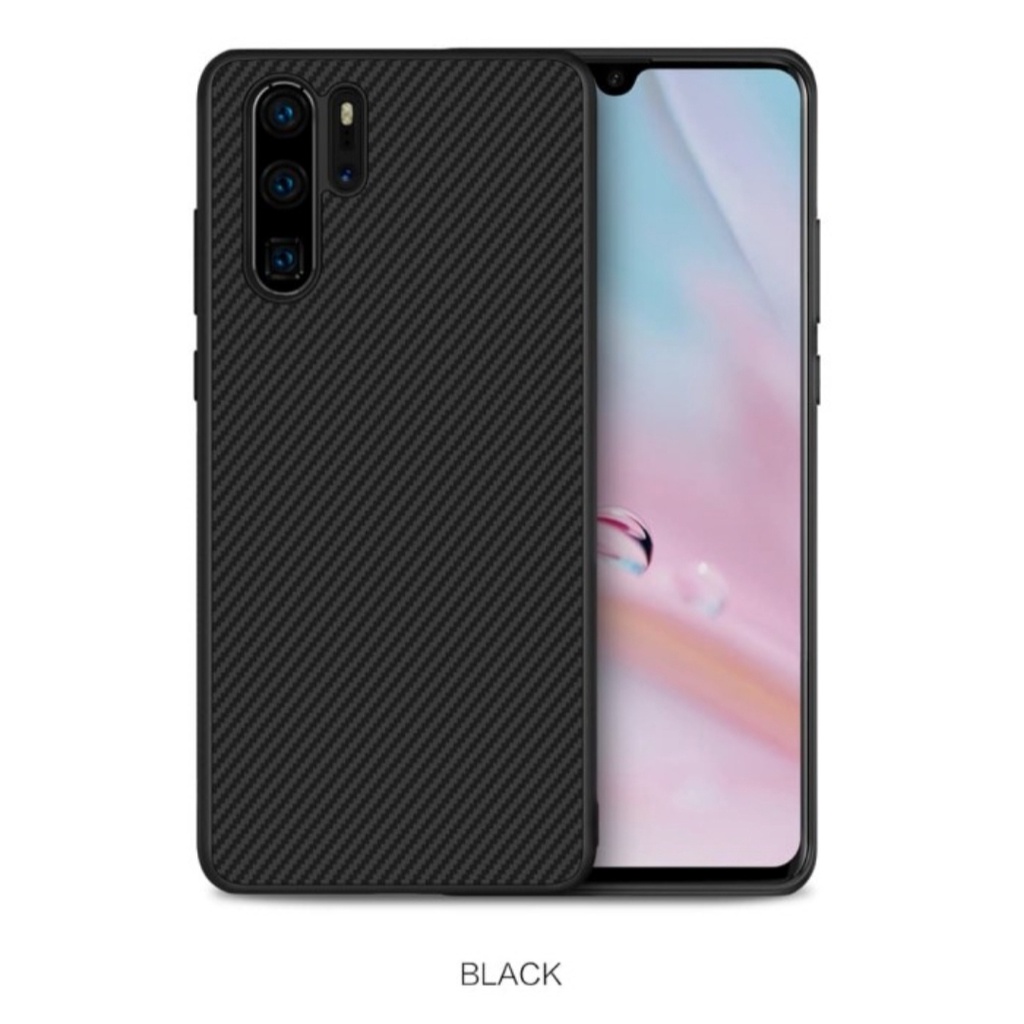 Silicone Full Carbon Fiber HUAWEI P30 PRO P30 LITE Case Cover Casing