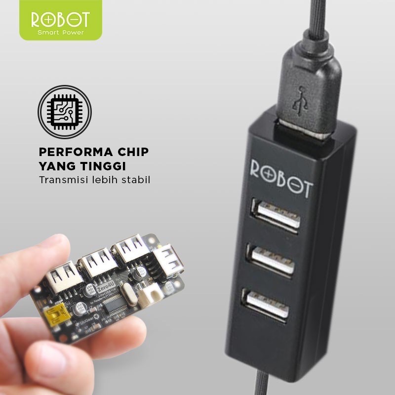 ROBOT H140-80 4 Port HUB USB Panjang Kabel 80cm / Usb Port H140