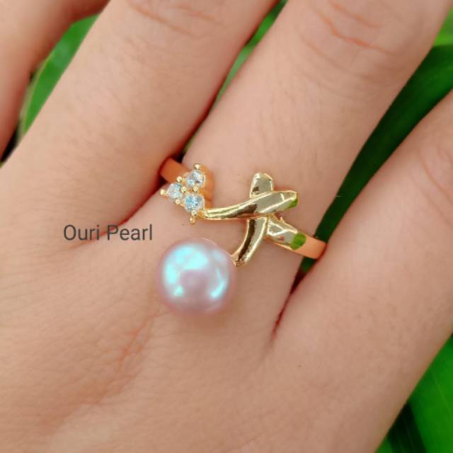 Terlaris cincin mutiara tawar super asli lombok , Mutiara lombok murah
