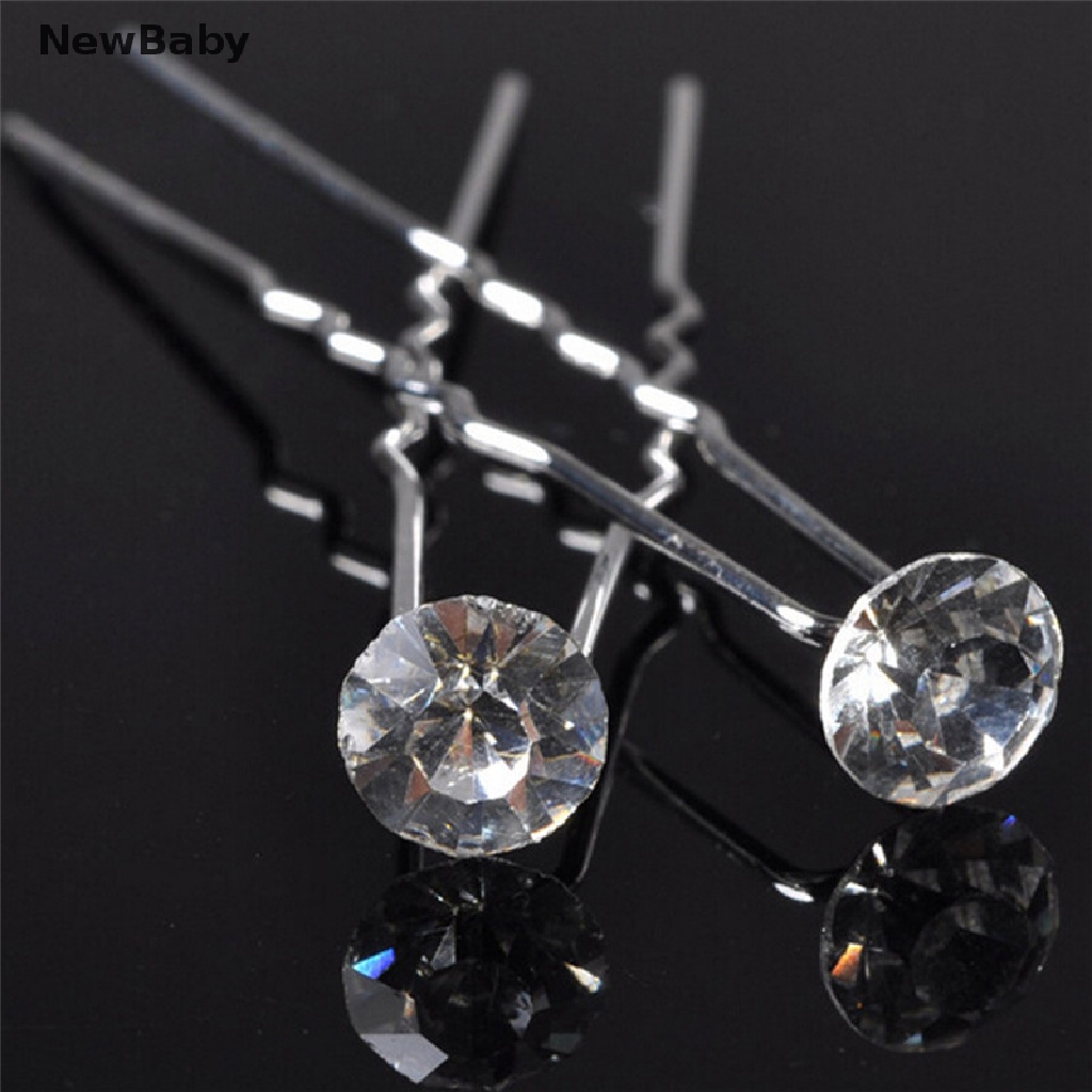 NewBaby 20PCS Clear Crystal Rhinestone Diamante Wedding Bridal Prom Hair Pins Hairpin ID