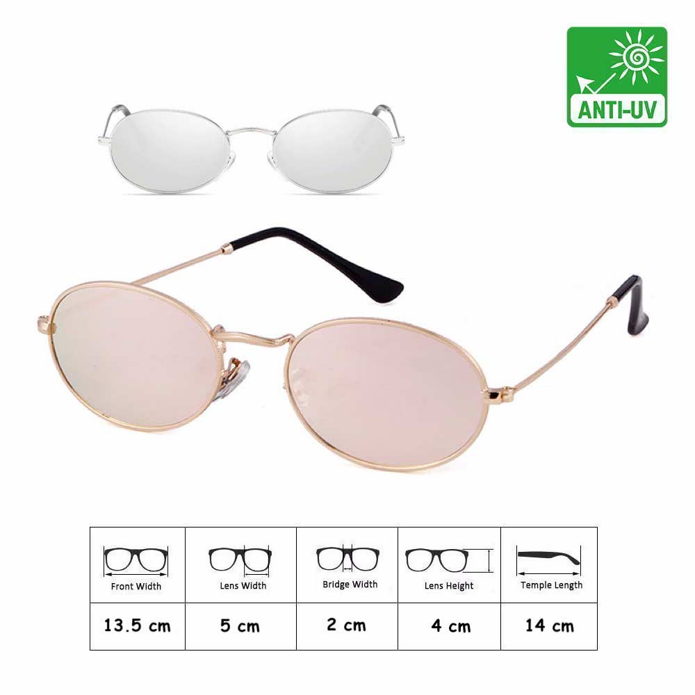 Anti UV Eye Cat Sunglasses [ Pink Gold ] Pria dan Wanita - Desaign Korea - HM399