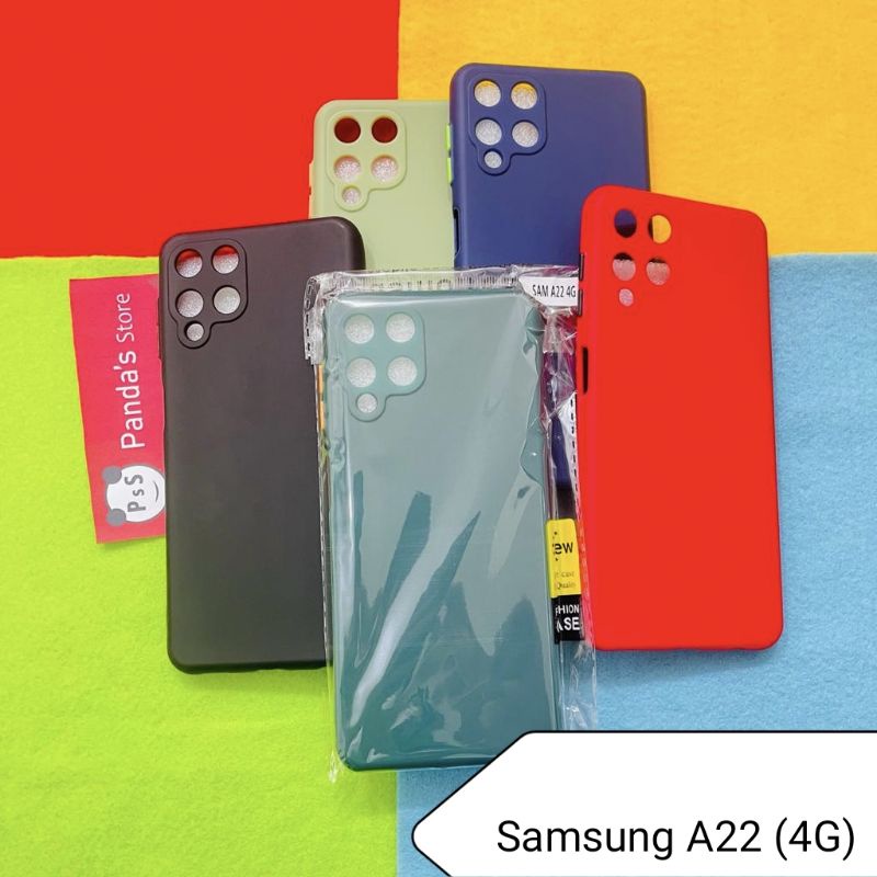 Case Samsung A22 4G Babycase + Pelindung Kamera, Makaron Full Color (PsS)