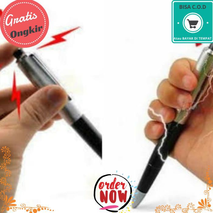 COD 629 Pulpen Setrum Pena Listrik Electric Shocking Pen Gag Prank Toy Hadiah pulpen listrik new